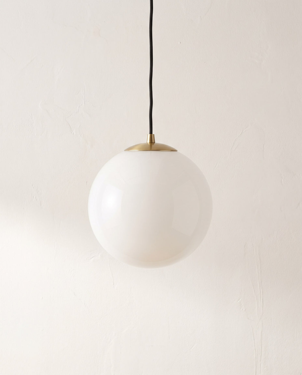 Nothoro Orb Pendant Light – 12" Opal Glass Globe, Brushed Brass, Dimmable, Dining Room & Kitchen